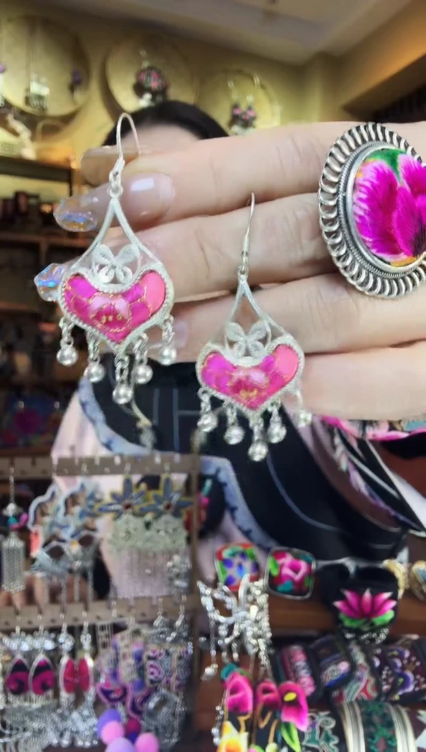 刺绣非遗刺绣民族风耳环