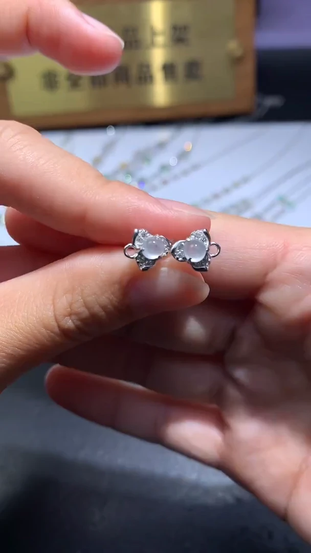 颈饰银S925镶嵌翡翠净货