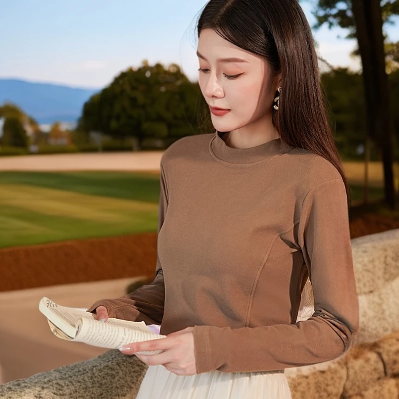 1059#【木兮兮专属】2025年冬季气质显瘦时尚简约百搭打底保暖上衣