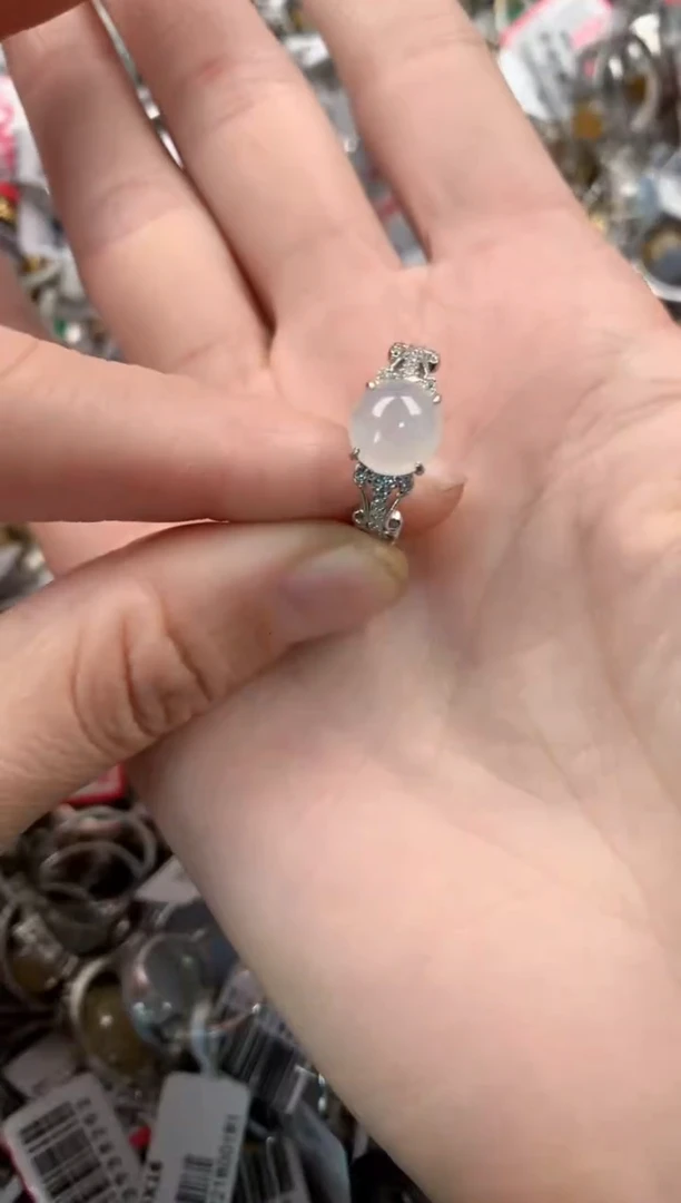 银S925镶嵌戒指翡翠8888-----9