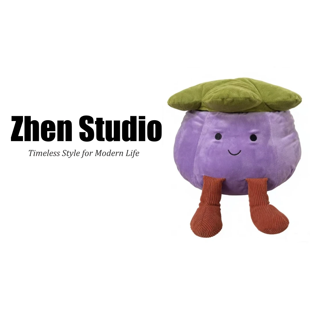 茄子收纳凳毛绒卡通椅子