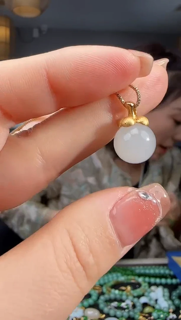 吊坠(不含链)银S925镶嵌和田玉1