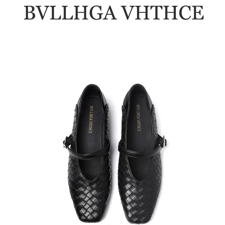 BVLLHGA VHTHCE新款法式经典手工编织时尚百搭低跟休闲女鞋 02BV