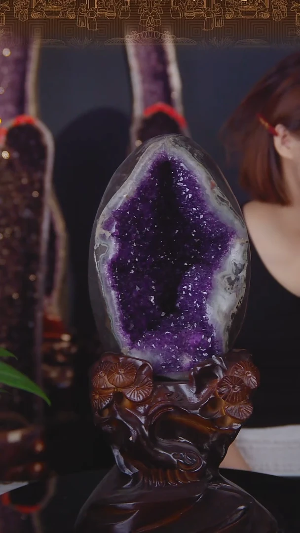 石材天然紫晶洞~~~