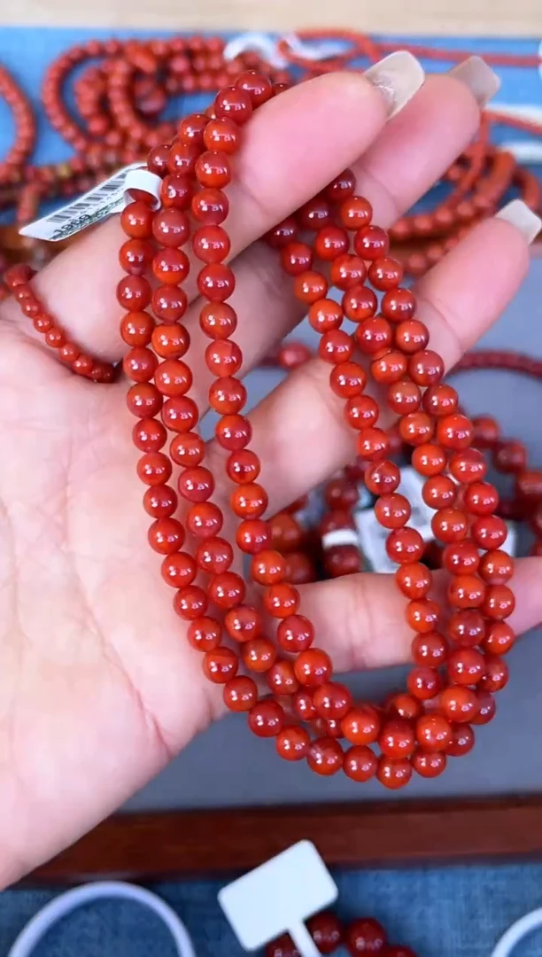 未镶嵌手串南红玛瑙N38凉山瓦西料双色多圈