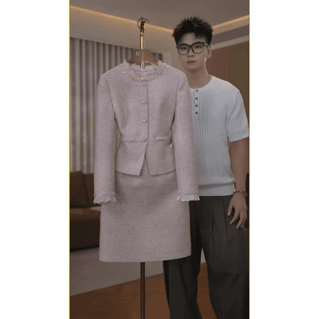 2320秋冬新款女装气质通勤职业轻熟小香风连衣裙轻奢时尚