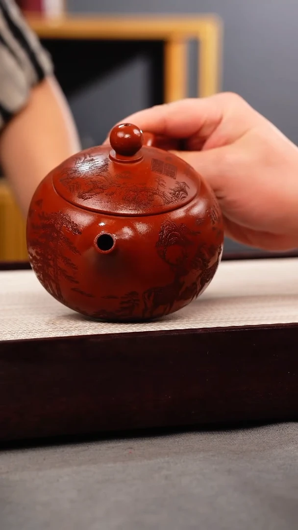 茶壶紫砂龙血砂 西施 梅花鹿