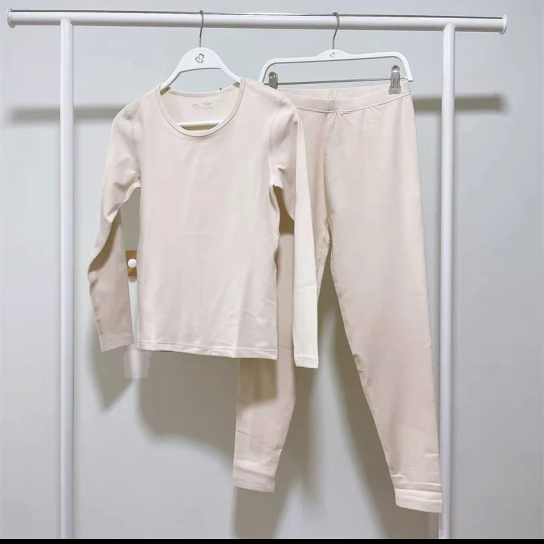 女士特价竖条纹秋衣秋裤套装；D-3539