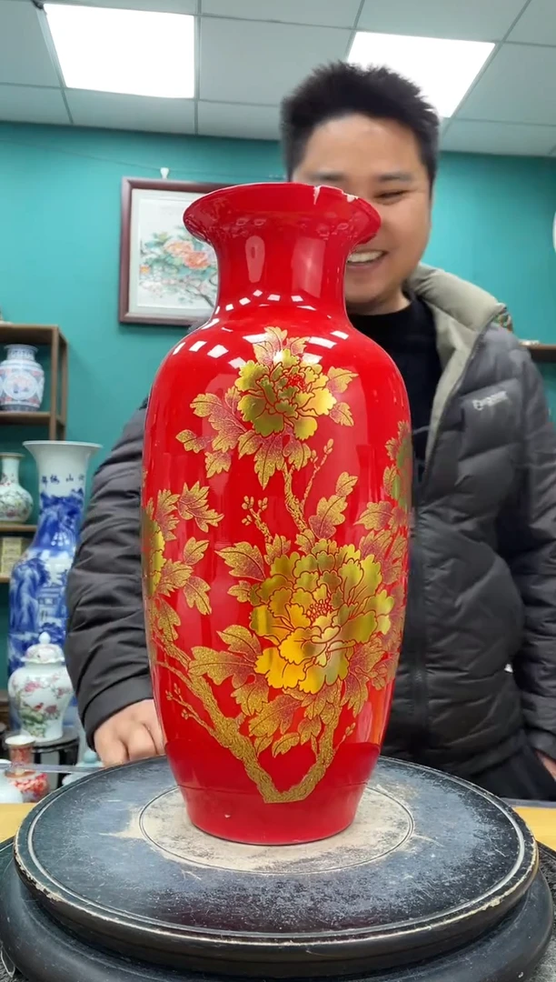 摆件红冬瓜陶瓷摆件