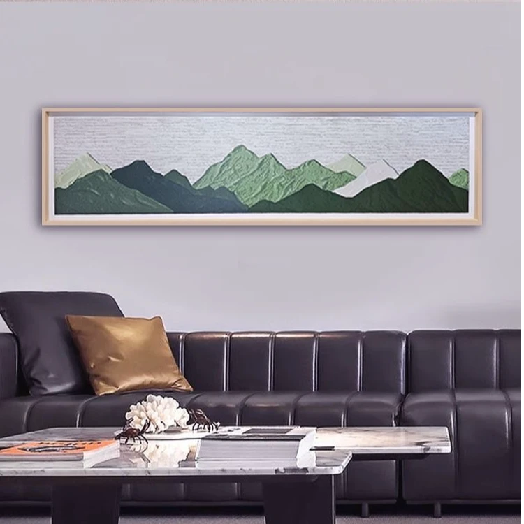【云舒】现代客厅设计艺术壁画卧室床头装饰画 主卧大气挂画山40150