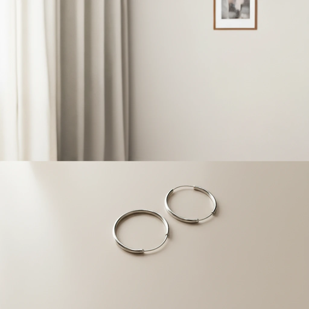 金大师 925银耳饰 手工纯银耳环 大号（露思同款）