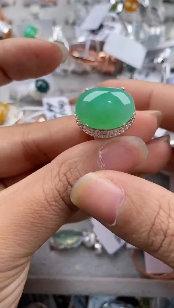 未镶嵌戒指翡翠333---8
