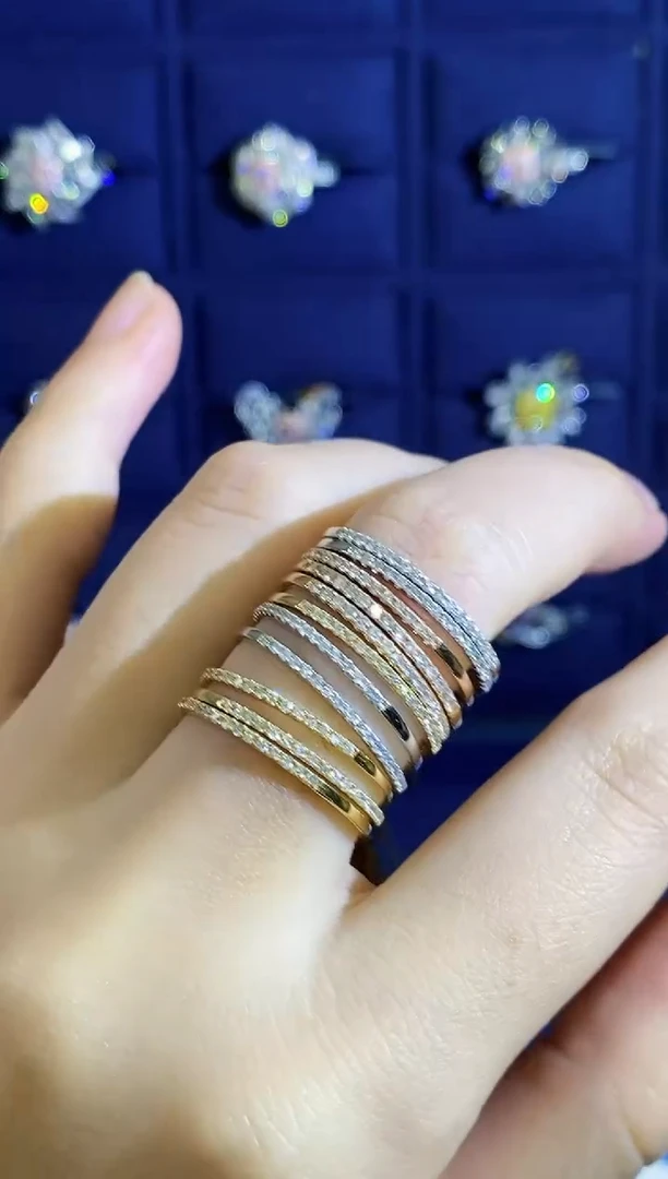 18K金镶嵌戒指钻石多样性发一（下单备注颜色）