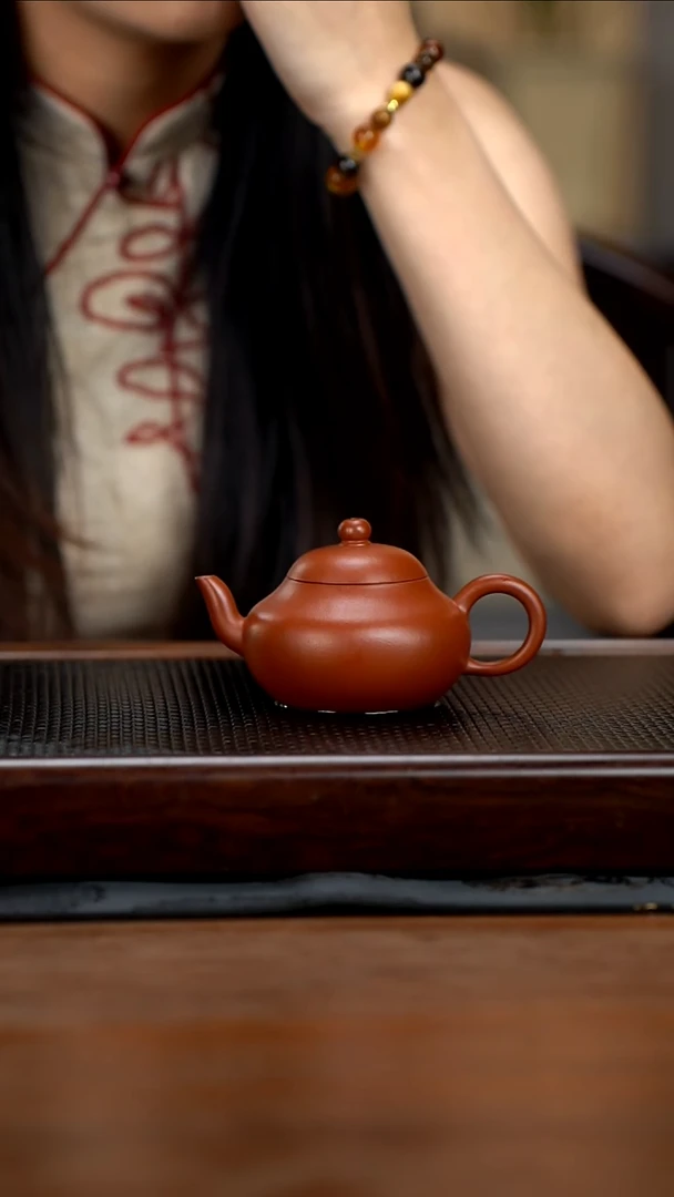 茶壶紫砂145cc黄龙山原矿朱泥梨型15
