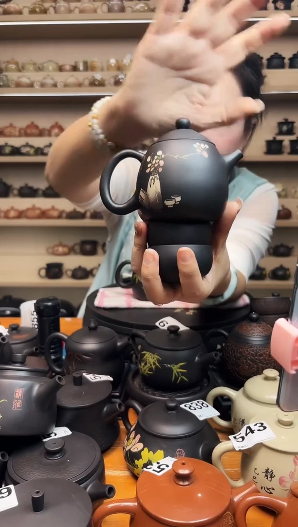 壶完品 彩填龙蛋+2素杯  849