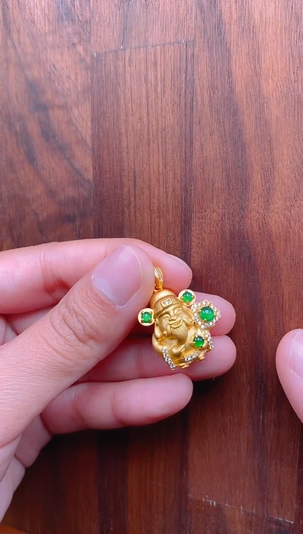【闪购商品】翡翠吊坠(不含链)银S925镶嵌财神吊坠