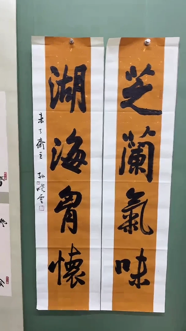竖款精品书法对联
