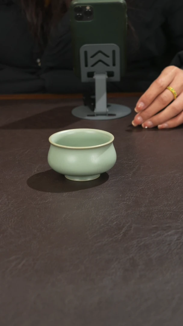 瓷宣宝汝瓷原矿原釉手工作品