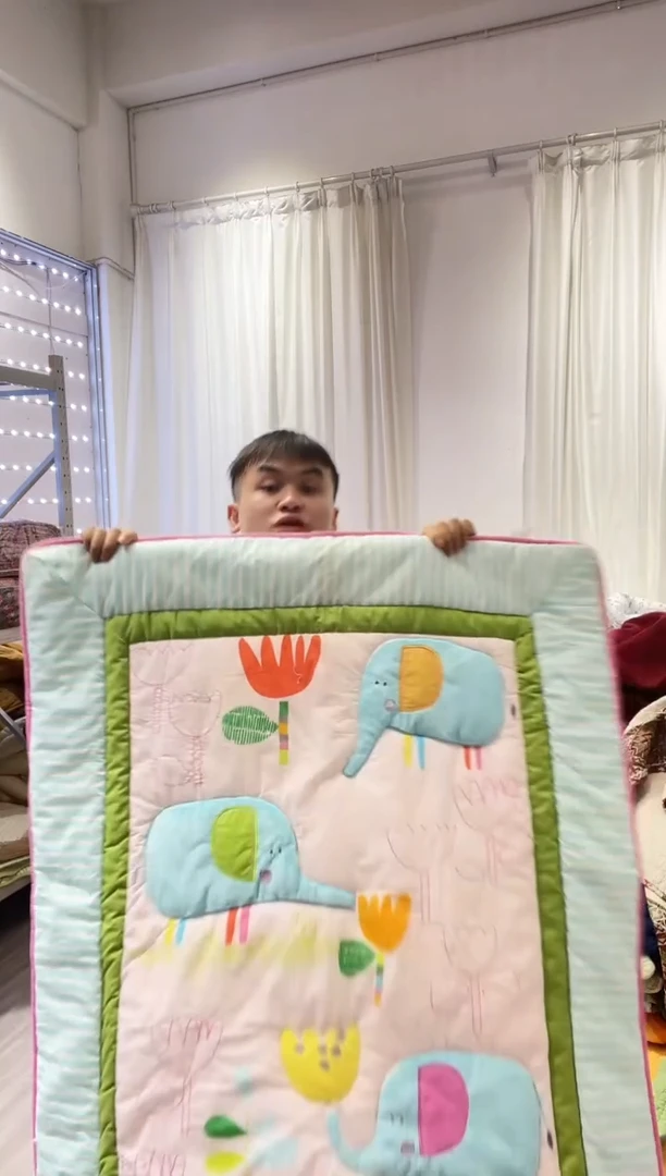 棉80*110纯棉贴布绣小被子119号微瑕