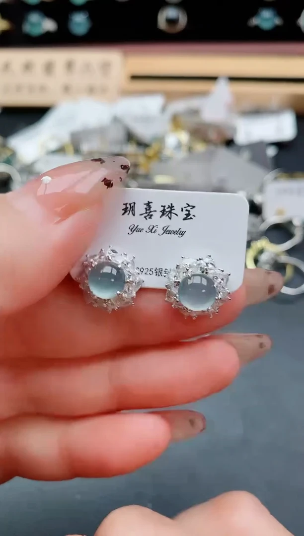 银S925镶嵌戒指翡翠1