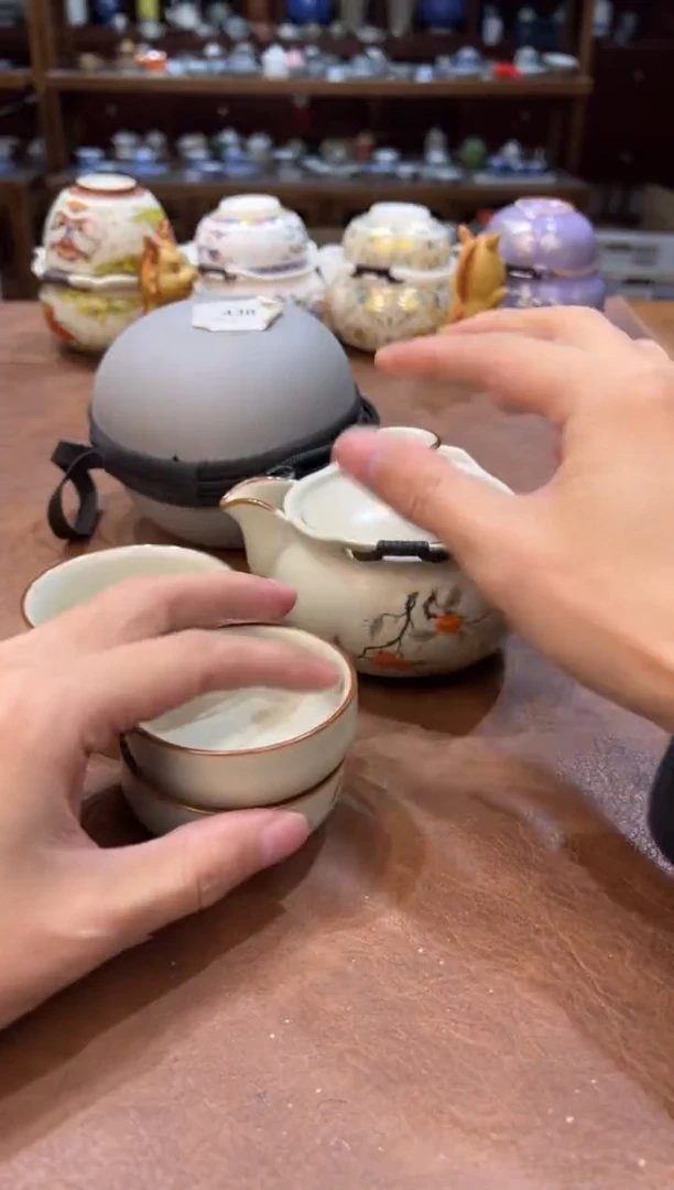 真的很便宜超好看会开片的旅行茶具