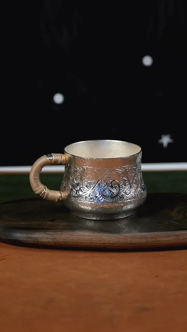 手工缠枝莲主人杯
