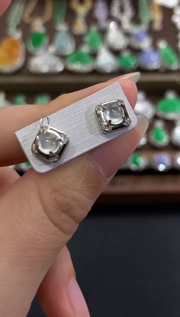 18K金镶嵌翡翠耳饰b40多样性一件发货