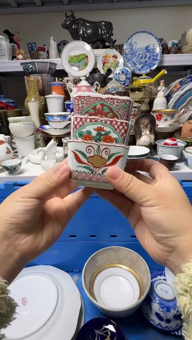 中古瓷器，默认微瑕-036，3只28，有底款