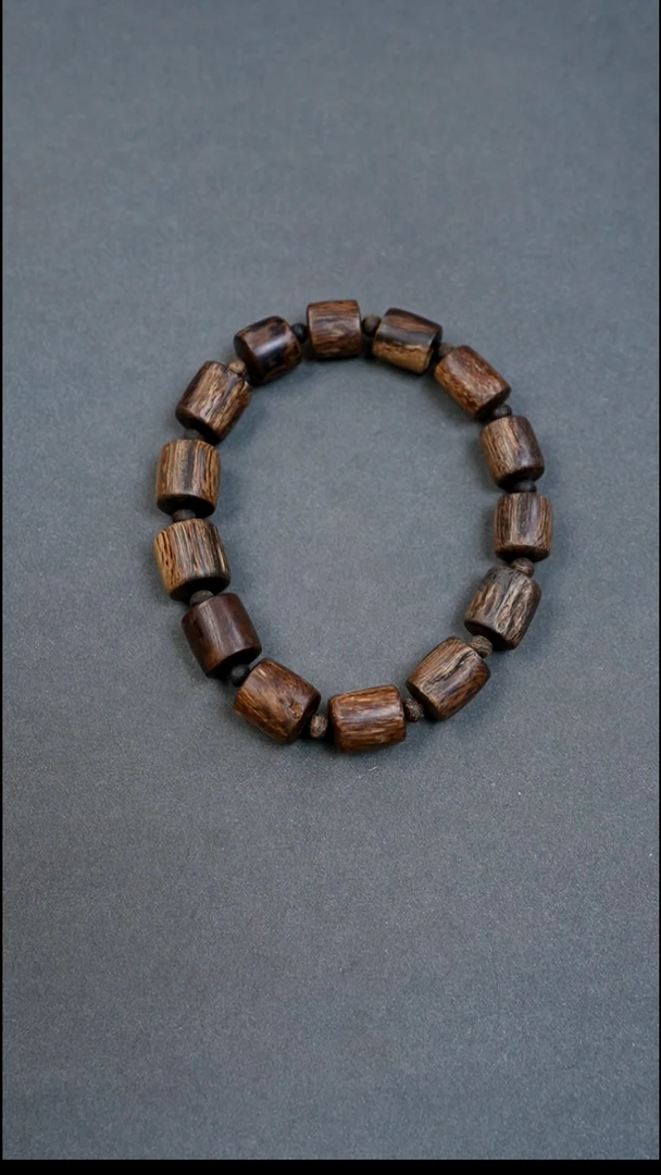 沉香沉香碎屑文莱软丝沉水桶珠13.5