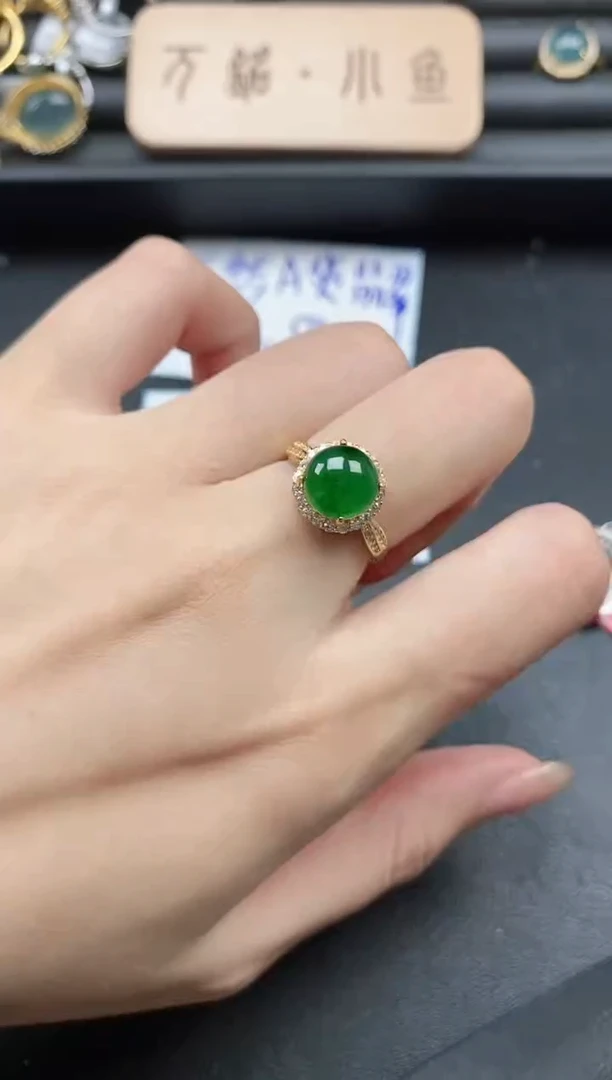 翡翠戒指银S925镶嵌51511