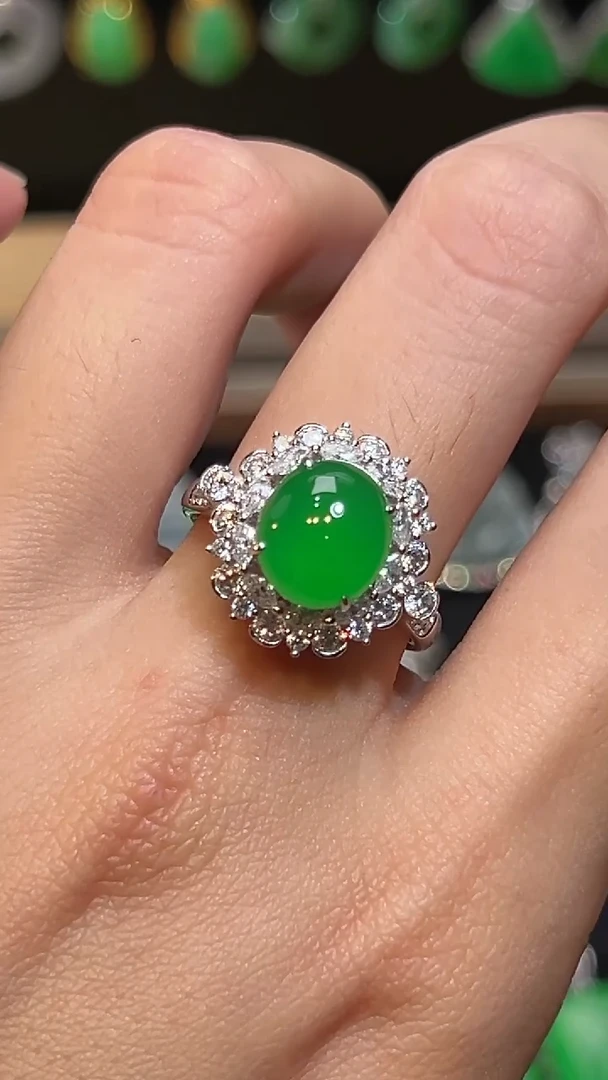 翡翠18K金镶嵌吊坠(不含链)吊坠