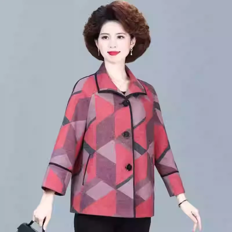 女神节专享开衫时尚百搭妈妈装上套休闲外穿宽松显瘦毛呢大衣F012