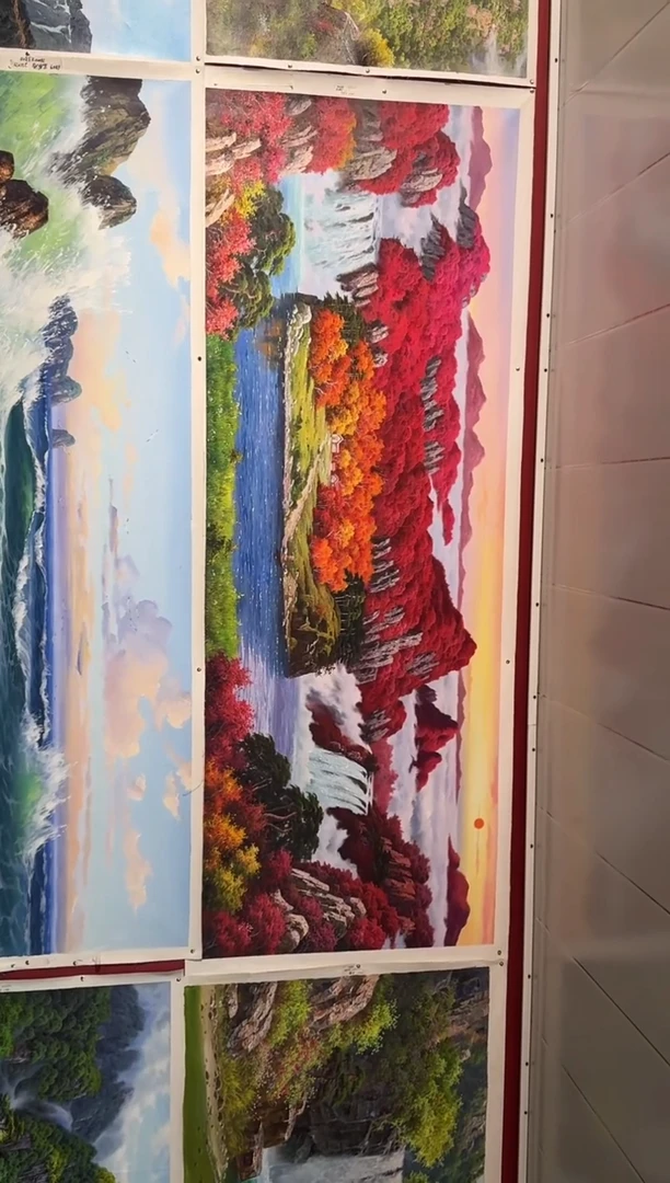 油画【15号】约2.2米*80cm丨朝鲜原创纯手绘孤品油画丨顺丰包邮