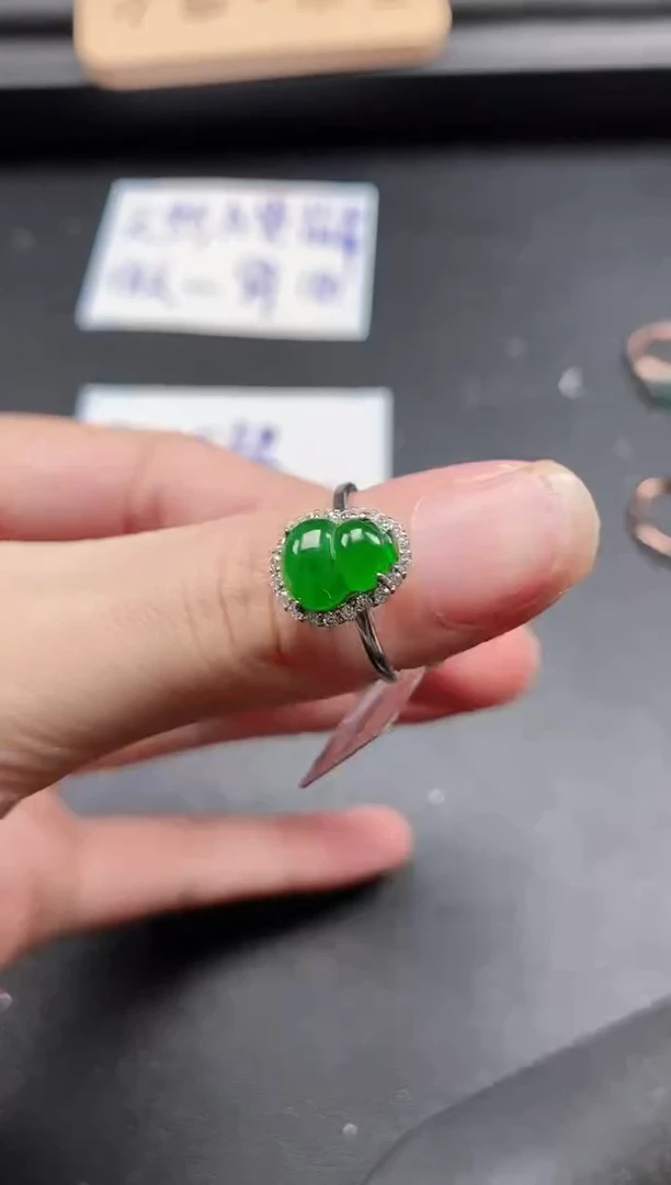 翡翠戒指银S925镶嵌51511
