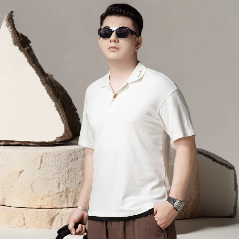 诺顿雷斯纯棉短袖t恤男夏季薄款潮流休闲百搭商务刺绣翻领polo衫