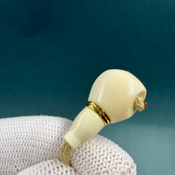 D1579天然猛犸牙 金腰带三通14mm 支持鉴定 假一罚四