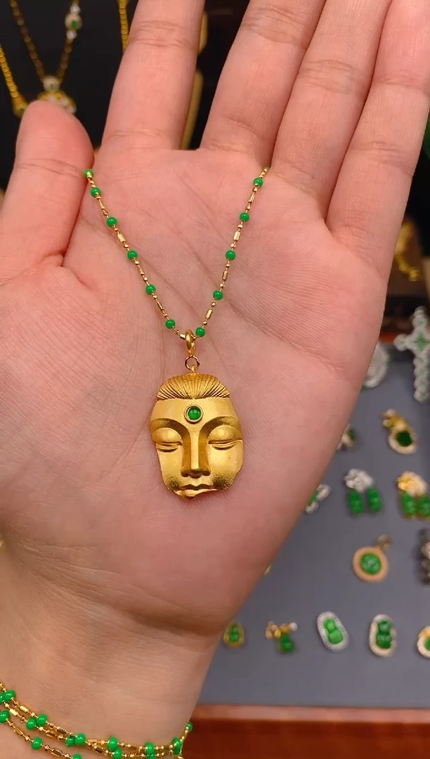 【闪购商品】翡翠吊坠(不含链)银S925镶嵌佛面