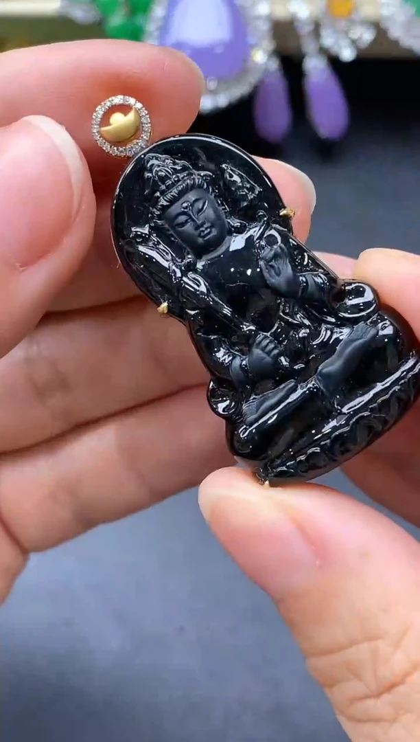 翡翠18K金镶嵌颈饰650-中国好珍宝