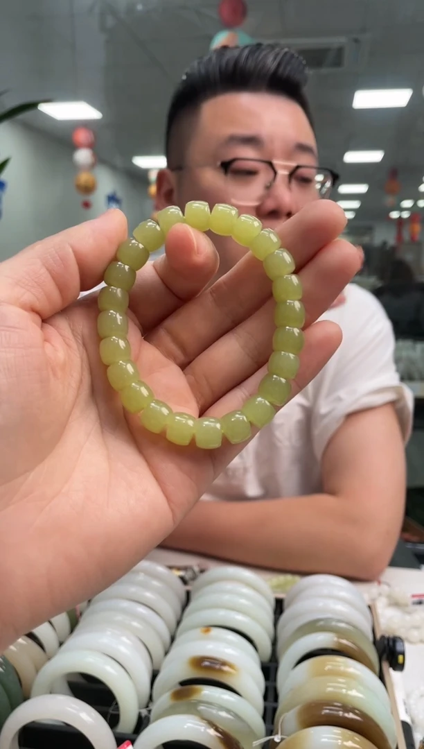 手链未镶嵌和田玉精品黄玉极限弧卡10-9手串随机发一件