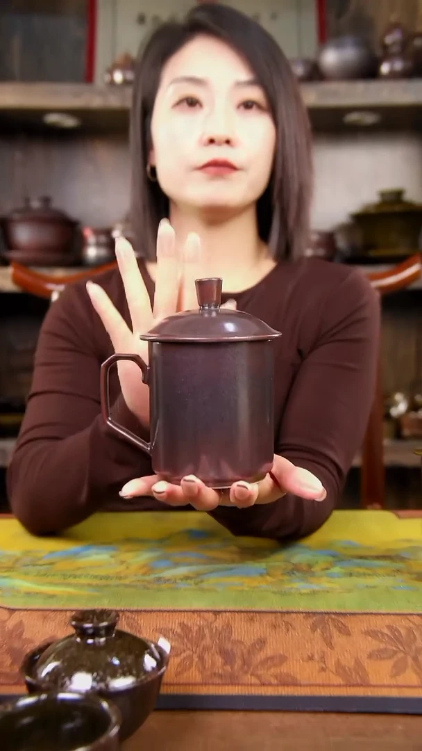 紫韵窑变办公杯煤窑