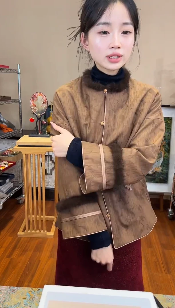 刺绣L 新中式香云纱上衣长袖国风上衣气质百搭上衣棉服