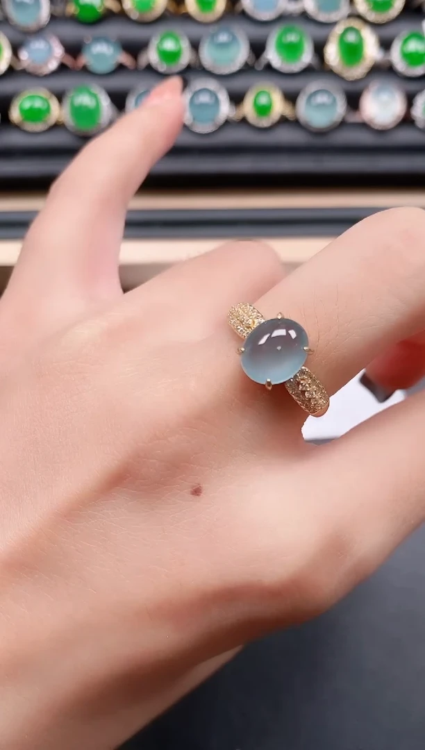 翡翠戒指银S925镶嵌11111