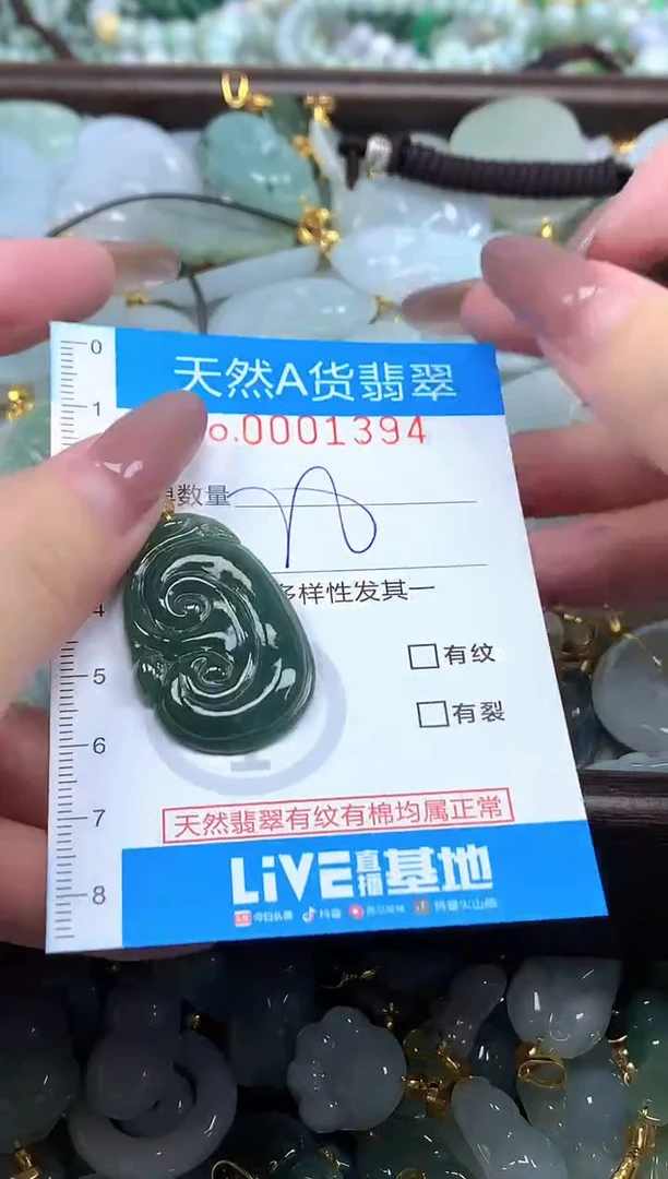 颈饰未镶嵌翡翠净货挂件-1384