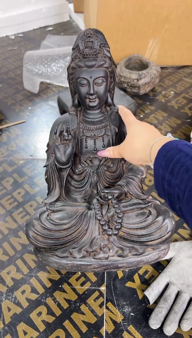 陶土【合成青石】自渡观音