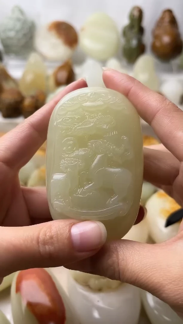 石材古青石棉纹正常不退换三羊开泰