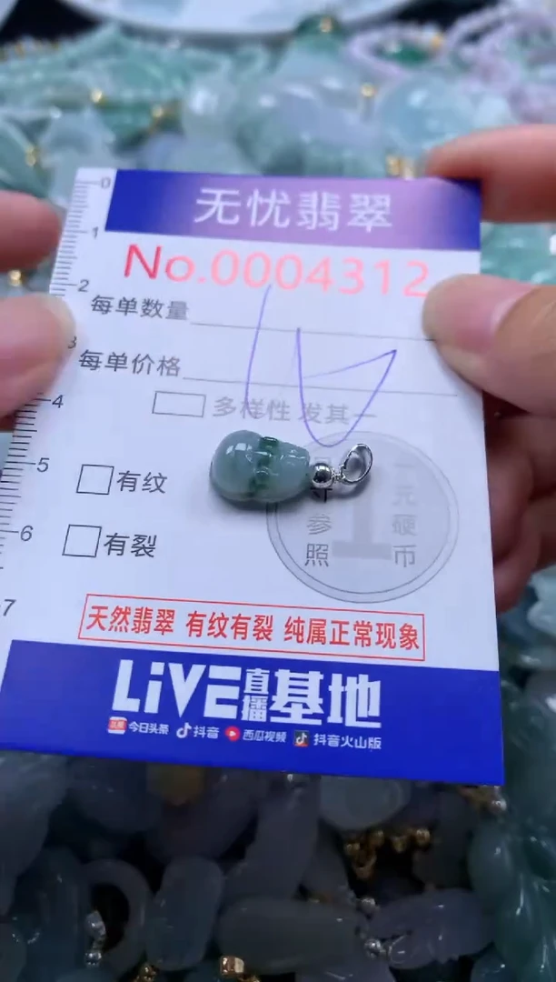 翡翠未镶嵌吊坠(不含链)4312