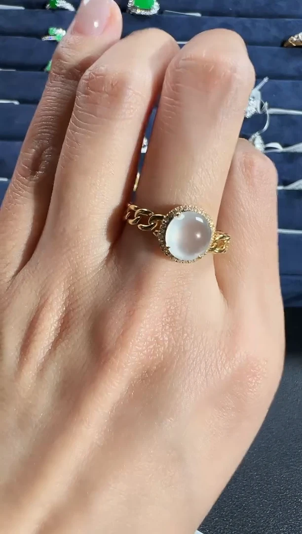 18K金镶嵌戒指翡翠KBSZ1228-002