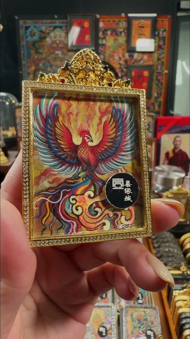 吊坠壹善缘城手绘唐卡离火