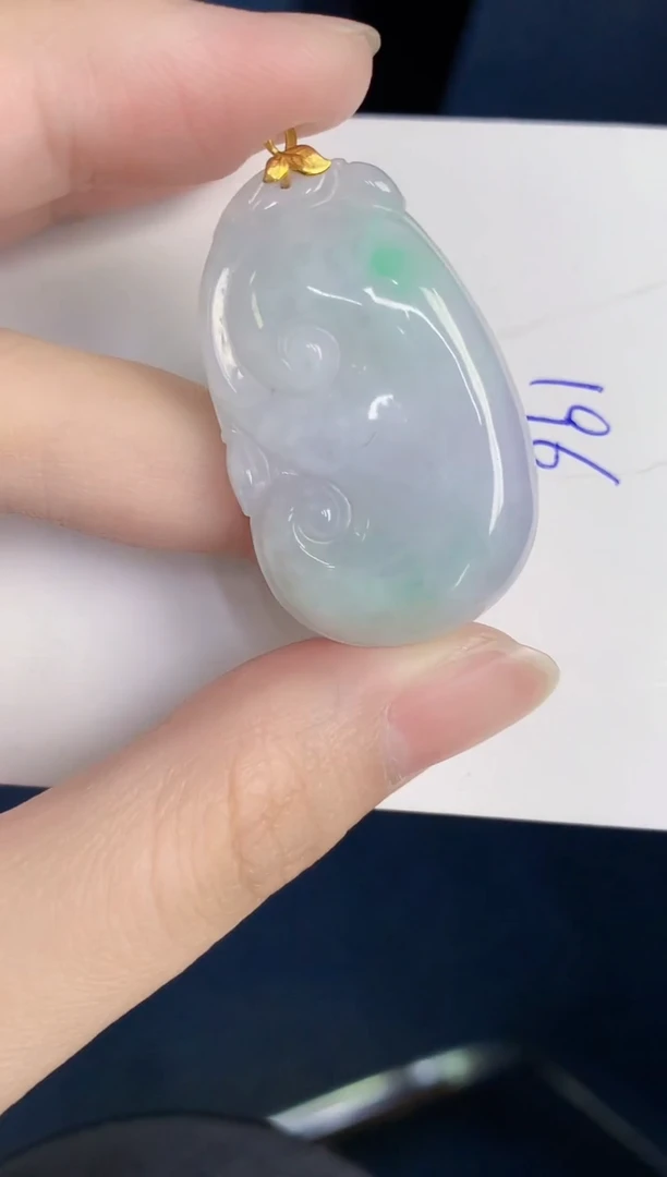 颈饰18K金镶嵌翡翠天然翡翠缅甸A货