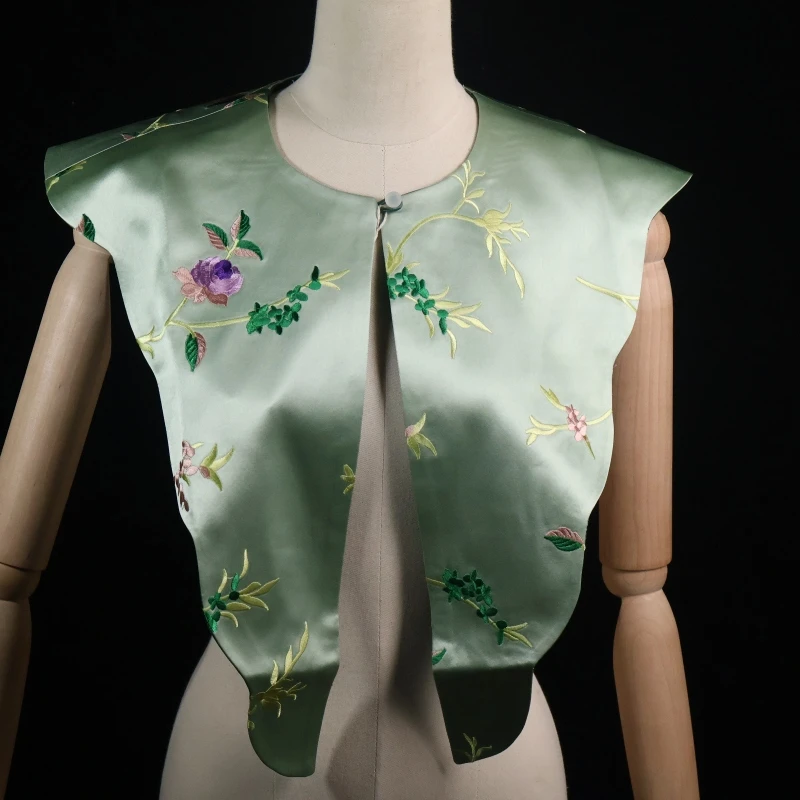 【细物慢造】丝绣花瓣云肩（LB249)